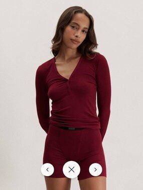 Lunya Soft Modal Rib V-Neck Henley